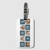 コラージュモダンファーザーズフォト&グリーンダディーギフト ラゲッジタグ (正面縦)