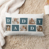 コラージュモダンファーザーズフォト&グリーンダディーギフト ランバークッション (ブランケット)