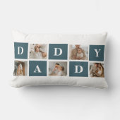 コラージュモダンファーザーズフォト&グリーンダディーギフト ランバークッション (正面)