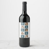 コラージュモダンファーザーズフォト&グリーンダディーギフト ワインラベル (正面)