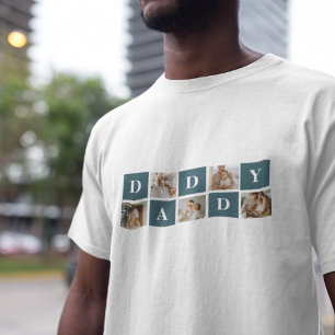 コラージュモダンファーザーズフォト&グリーンダディーギフト Tシャツ