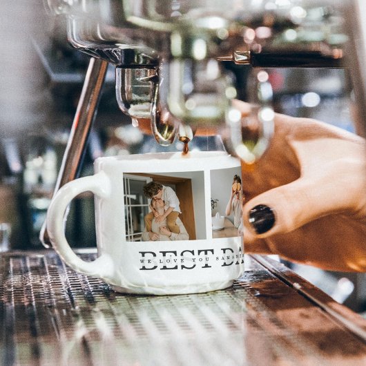 コラージュモダンフォトとグレーの最高のパパの贈り物 エスプレッソカップ