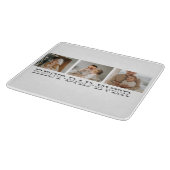 コラージュモダンフォトとグレーの最高のパパの贈り物 カッティングボード (角)