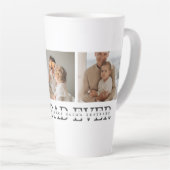 コラージュモダンフォトとグレーの最高のパパの贈り物 カフェラテマグ (右アングル)