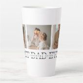 コラージュモダンフォトとグレーの最高のパパの贈り物 カフェラテマグ (正面)