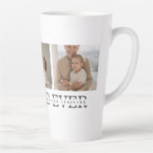 コラージュモダンフォトとグレーの最高のパパの贈り物 カフェラテマグ (右)