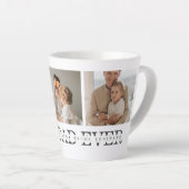 コラージュモダンフォトとグレーの最高のパパの贈り物 カフェラテマグ (右アングル)