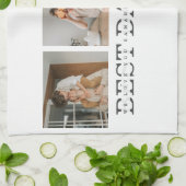 コラージュモダンフォトとグレーの最高のパパの贈り物 キッチンタオル (折り畳み)