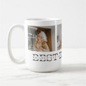 コラージュモダンフォトとグレーの最高のパパの贈り物 コーヒーマグカップ (左)