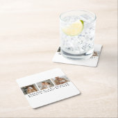 コラージュモダンフォトとグレーの最高のパパの贈り物 スクエアペーパーコースター (インサイチュ)