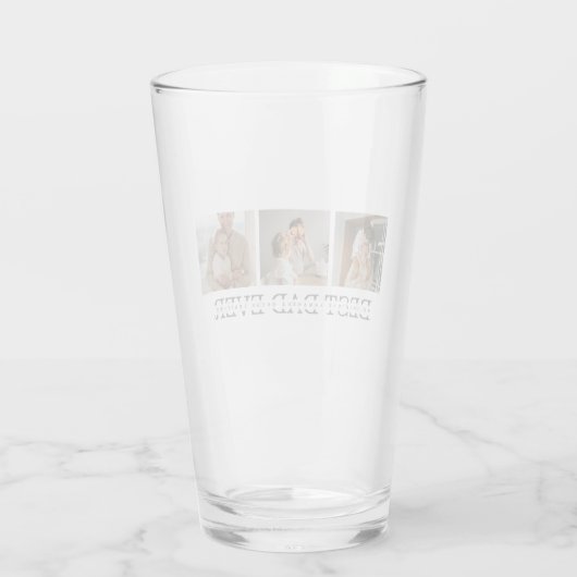 コラージュモダンフォトとグレーの最高のパパの贈り物 タンブラーグラス (裏面)