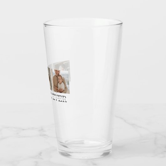 コラージュモダンフォトとグレーの最高のパパの贈り物 タンブラーグラス (左)