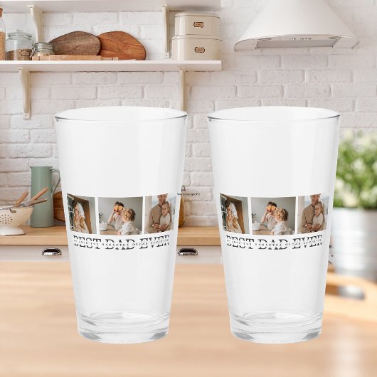 コラージュモダンフォトとグレーの最高のパパの贈り物 タンブラーグラス