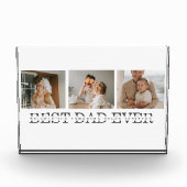 コラージュモダンフォトとグレーの最高のパパの贈り物 フォトブロック (正面)