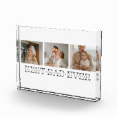 コラージュモダンフォトとグレーの最高のパパの贈り物 フォトブロック (右)