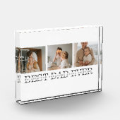 コラージュモダンフォトとグレーの最高のパパの贈り物 フォトブロック (左)