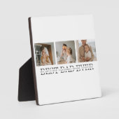 コラージュモダンフォトとグレーの最高のパパの贈り物 フォトプラーク (正面)