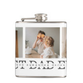 コラージュモダンフォトとグレーの最高のパパの贈り物 フラスク (正面)