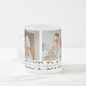 コラージュモダンフォトとグレーの最高のパパの贈り物 フロストグラスマグカップ (正面左)