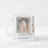 コラージュモダンフォトとグレーの最高のパパの贈り物 フロストグラスマグカップ (左)