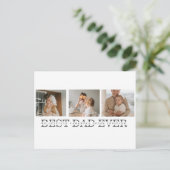 コラージュモダンフォトとグレーの最高のパパの贈り物 ポストカード (スタンド正面)