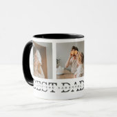 コラージュモダンフォトとグレーの最高のパパの贈り物 マグカップ (正面左)