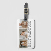 コラージュモダンフォトとグレーの最高のパパの贈り物 ラゲッジタグ (正面縦)