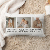 コラージュモダンフォトとグレーの最高のパパの贈り物 ランバークッション (ブランケット)