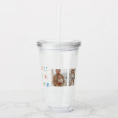 コラージュモダンフォトカラフル最高のパパEver Gift アクリルタンブラー (正面)