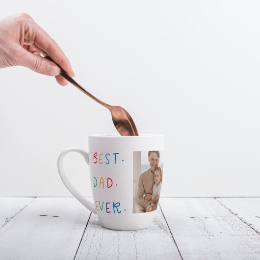 コラージュモダンフォトカラフル最高のパパEver Gift カフェラテマグ