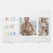 コラージュモダンフォトカラフル最高のパパEver Gift キッチンタオル (横)