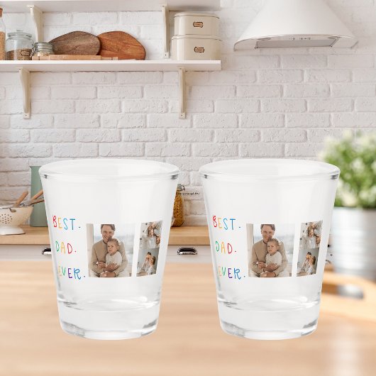 コラージュモダンフォトカラフル最高のパパEver Gift ショットグラス