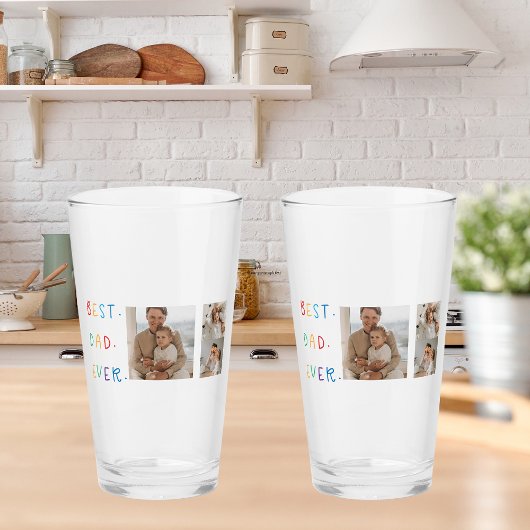 コラージュモダンフォトカラフル最高のパパEver Gift タンブラーグラス