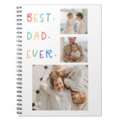 コラージュモダンフォトカラフル最高のパパEver Gift ノートブック (正面)