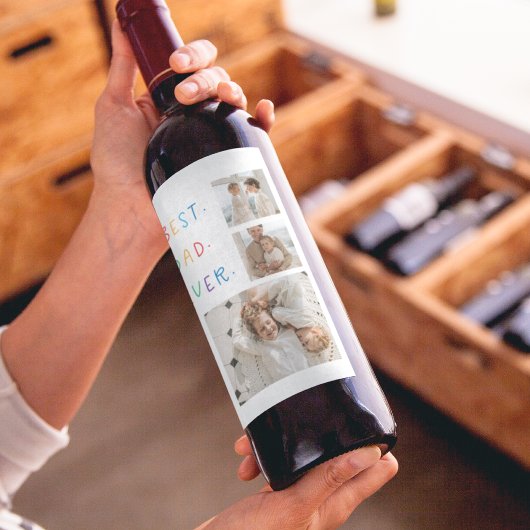 コラージュモダンフォトカラフル最高のパパEver Gift ワインラベル
