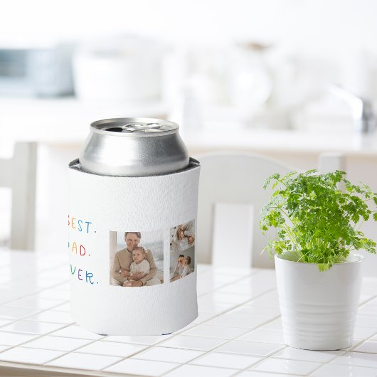 コラージュモダンフォトカラフル最高のパパEver Gift 缶クーラー