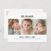 コラージュモダンフォトニュートラルベビー誕生 ポストカード (正面/裏面)