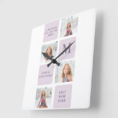 コラージュモダンフォトハッピーマザーズ日紫ギフト スクエア壁時計 (傾斜)