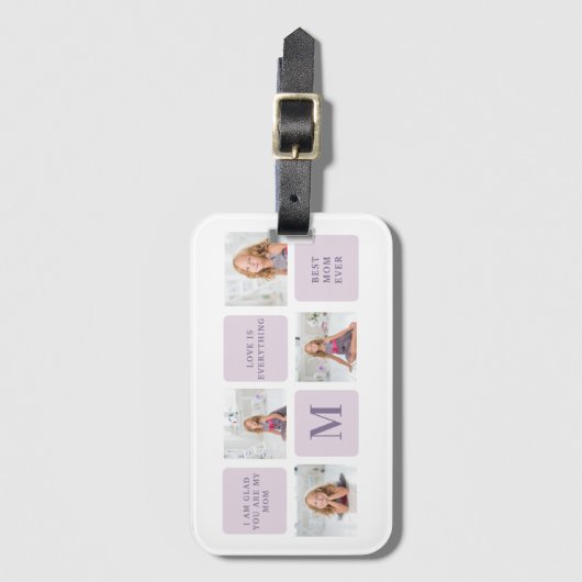 コラージュモダンフォトハッピーマザーズ日紫ギフト ラゲッジタグ (正面縦)
