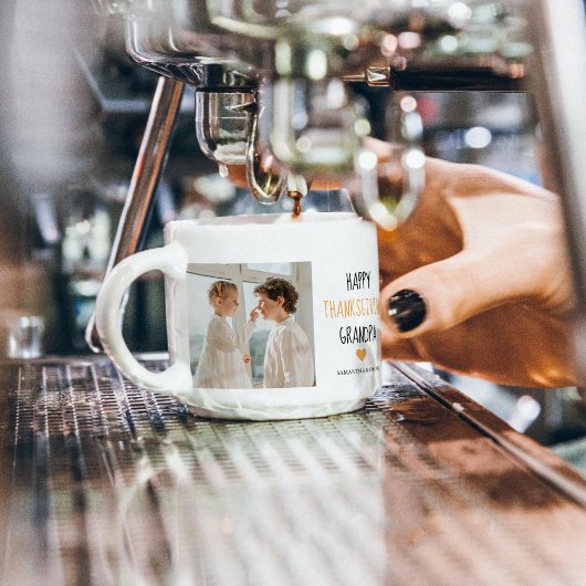 コラージュモダンフォトハッピー感謝祭おじいちゃん エスプレッソカップ