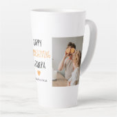 コラージュモダンフォトハッピー感謝祭おじいちゃん カフェラテマグ (右アングル)