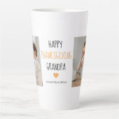 コラージュモダンフォトハッピー感謝祭おじいちゃん カフェラテマグ (正面)