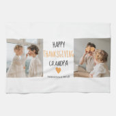 コラージュモダンフォトハッピー感謝祭おじいちゃん キッチンタオル (横)