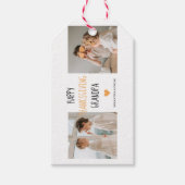 コラージュモダンフォトハッピー感謝祭おじいちゃん ギフトタグ (正面)