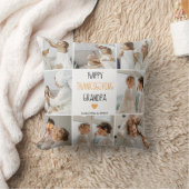 コラージュモダンフォトハッピー感謝祭おじいちゃん クッション (ブランケット)