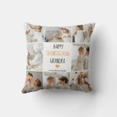 コラージュモダンフォトハッピー感謝祭おじいちゃん クッション (裏面)