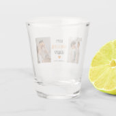 コラージュモダンフォトハッピー感謝祭おじいちゃん ショットグラス (裏面)