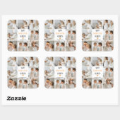 コラージュモダンフォトハッピー感謝祭おじいちゃん スクエアシール (シート)