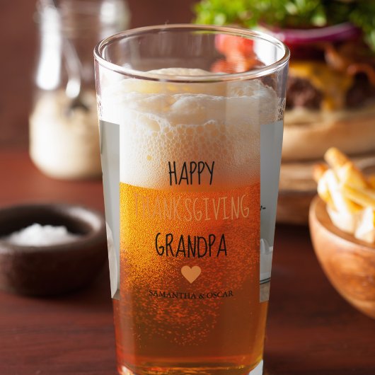 コラージュモダンフォトハッピー感謝祭おじいちゃん タンブラーグラス