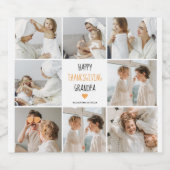 コラージュモダンフォトハッピー感謝祭おじいちゃん ビールラベル (シングルラベル)